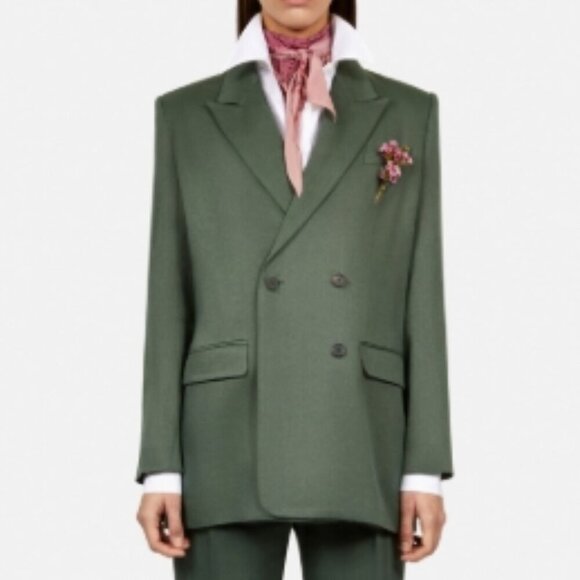 The Kooples Jackets & Blazers - The Kooples Double-Breasted Suit Jacket – Green – FR 38 / US 6 – NWT